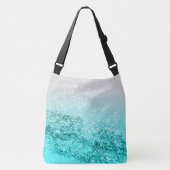 Silver Grey Aqua Blauwgroen Ocean Glitter #1 Crossbody Tas (Voorkant)
