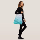Silver Grey Aqua Blauwgroen Ocean Glitter #1 Crossbody Tas (Op model)