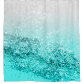 Silver Grey Aqua Blauwgroen Ocean Glitter #1 Douchegordijn (Voorkant)