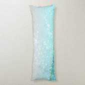 Silver Grey Aqua Blauwgroen Ocean Glitter #1 Lichaamskussen (Achterkant (Verticaal))