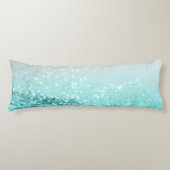 Silver Grey Aqua Blauwgroen Ocean Glitter #1 Lichaamskussen (Voorkant)