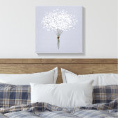 Silver Grey Background Single Floral Bouquet Canvas Afdruk (Insitu (Slaapkamer))