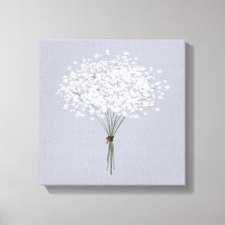 Silver Grey Background Single Floral Bouquet Canvas Afdruk