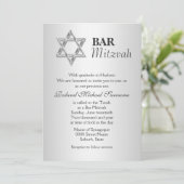 Silver Grey bar mitzvah viering Kaart (Staand voorkant)