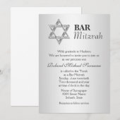 Silver Grey bar mitzvah viering Kaart (Voorkant / Achterkant)