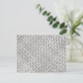 Silver Grey Basket Weave Geometric Pattern Briefkaart (Staand voorkant)