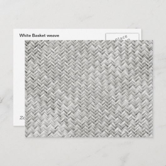 Silver Grey Basket Weave Geometric Pattern Briefkaart (Voorkant / Achterkant)