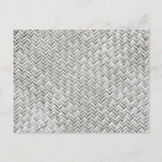 Silver Grey Basket Weave Geometric Pattern Briefkaart (Voorkant)