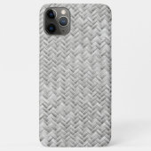 Silver Grey Basket Weave Geometric Pattern Case-Mate iPhone Case (Achterkant)