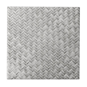 Silver Grey Basket Weave Geometric Pattern Tegeltje