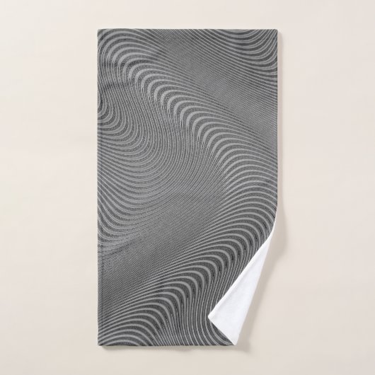 Silver Grey Bath-handdoeken met Abstracte golven Bad Handdoek (Handdoek)
