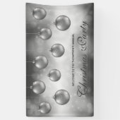 Silver Grey Baubles op Red Bokeh - kerstfeest Spandoek (Verticaal)