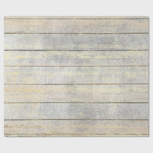 Silver Grey Beach Champaign Gold Wood Rustig Cadeaupapier (Vlak)