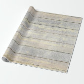 Silver Grey Beach Champaign Gold Wood Rustig Cadeaupapier (Uitgerold)