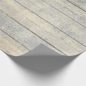Silver Grey Beach Champaign Gold Wood Rustig Cadeaupapier (Hoek)