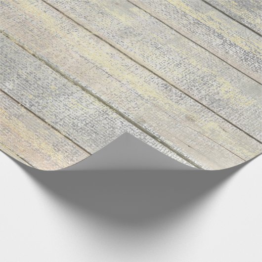 Silver Grey Beach Champaign Gold Wood Rustig Cadeaupapier (Hoek)