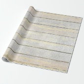 Silver Grey Beach Champaign Gold Wood Rustig Cadeaupapier (Uitgerold)