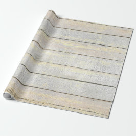 Silver Grey Beach Champaign Gold Wood Rustig Cadeaupapier
