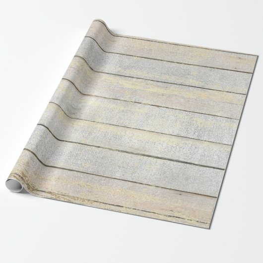 Silver Grey Beach Champaign Gold Wood Rustig Cadeaupapier (Uitgerold)