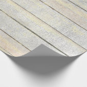 Silver Grey Beach Champaign Gold Wood Rustig Cadeaupapier (Hoek)