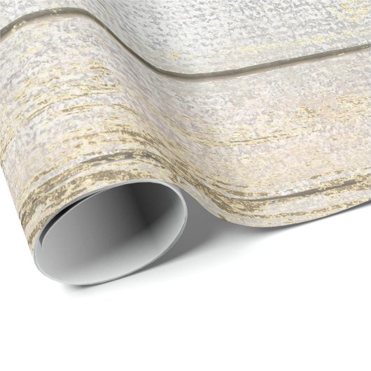 Silver Grey Beach Champaign Gold Wood Rustig Cadeaupapier (Rol Hoek)
