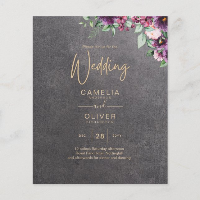 Silver Grey Berry Floral Wedding Winter Herfst (Voorkant)