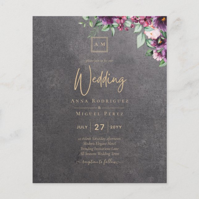 Silver Grey Berry Floral Wedding Winter Herfst (Voorkant)