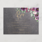 Silver Grey Berry Floral Wedding Winter Herfst Briefkaart (Voorkant)
