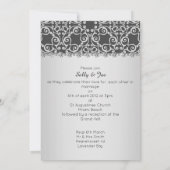 Silver Grey Black Diamond Weddenschap Verloving Kaart (Achterkant)