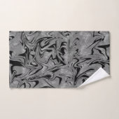 Silver Grey & Black Elegant Glam Marble Swirl Bad Handdoek (Handdoek)