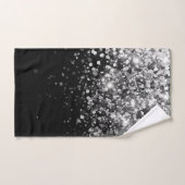 Silver Grey Black Glitter #3 (Faux Glitter) Bad Handdoek (Handdoek)