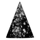 Silver Grey Black Glitter #3 (Faux Glitter) Feesthoedjes (Achterkant)