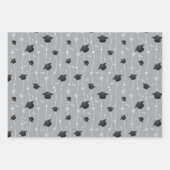 Silver Grey & Black Graduy Cap Toss Inpakpapier Vel (Voorkant 3)
