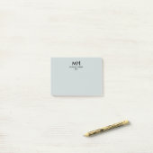 Silver Grey Black Minimale schone Initialen Post-it® Notes (Op bureau)