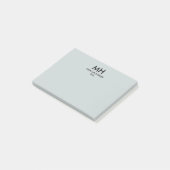 Silver Grey Black Minimale schone Initialen Post-it® Notes (Schuin)