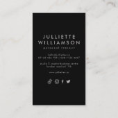 Silver Grey & Black Personal Trainer Social Media Visitekaartje (Achterkant)