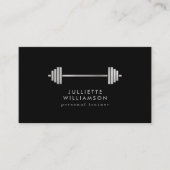 Silver Grey & Black Personal Trainer Social Media Visitekaartje (Voorkant)