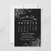 Silver Grey Black Simple Elegant Wedding Calendar Save The Date (Voorkant)
