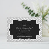 Silver Grey, Black & White Moroccan Kaart (Staand voorkant)