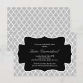 Silver Grey, Black & White Moroccan Kaart (Voorkant / Achterkant)