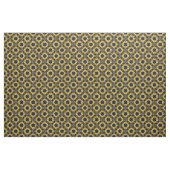 Silver Grey, Black, Yellow Round Tegel Pattern Stof (Yard (91,4 cm))