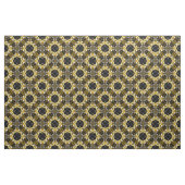 Silver Grey, Black, Yellow Round Tegel Pattern Stof (Fat Quarter)