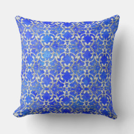 Silver Grey Blue Dansende Scroll Pattern Kussen