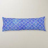 Silver Grey Blue Dansende Scroll Pattern Lichaamskussen (Achterkant)