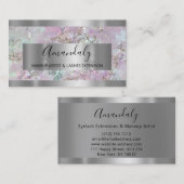 Silver Grey Blue Marble Lijst Event Planner Visitekaartje (Voorkant / Achterkant)