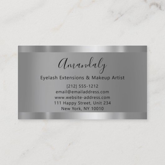 Silver Grey Blue Marble Lijst Event Planner Visitekaartje (Achterkant)