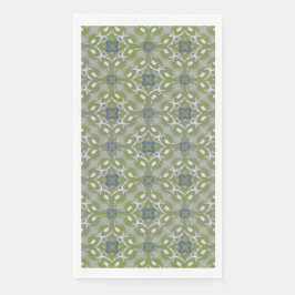 Silver Grey Blue Metallic Filigree Pattern Servet
