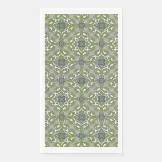 Silver Grey Blue Metallic Filigree Pattern Servet (Voorkant)