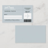 Silver Grey Boarding Pass Escort/Zitplaatsen Kaart Plaatskaartje (Voorkant / Achterkant)