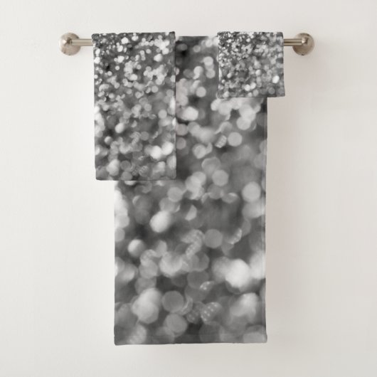 Silver Grey Bokeh Glitter #1 (Faux Glitter) #decor Bad Handdoek (Insitu)